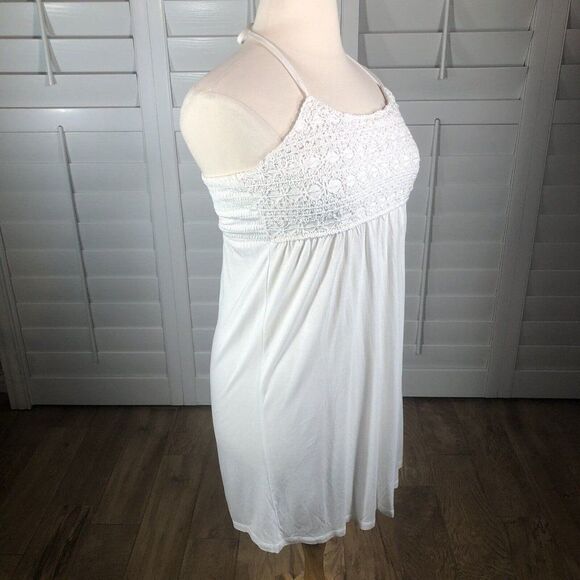 NEW Inc Beach White Swim Cover Large Beach Dress Rayon Crochet A Line - Picture 6 of 11